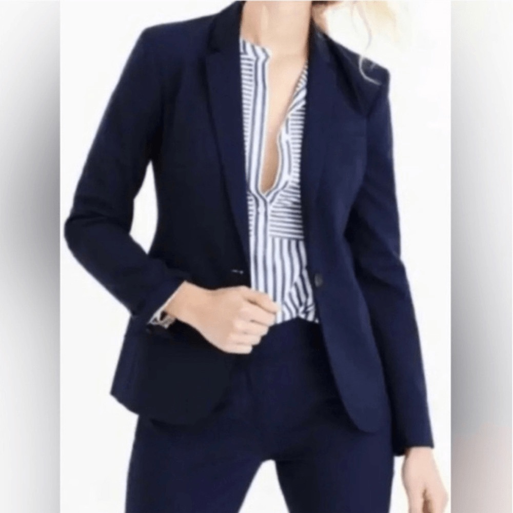 J.Crew Navy Blue Blazer in Tollegno 1900 Bi Stretch Wool